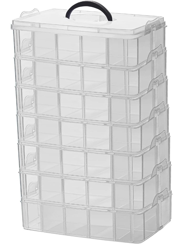 7 Layers Stackable Storage Container, 70 Adjustable Compartments Stackable Stora